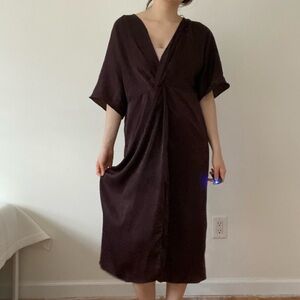 Zara maroon maxi wrap dress